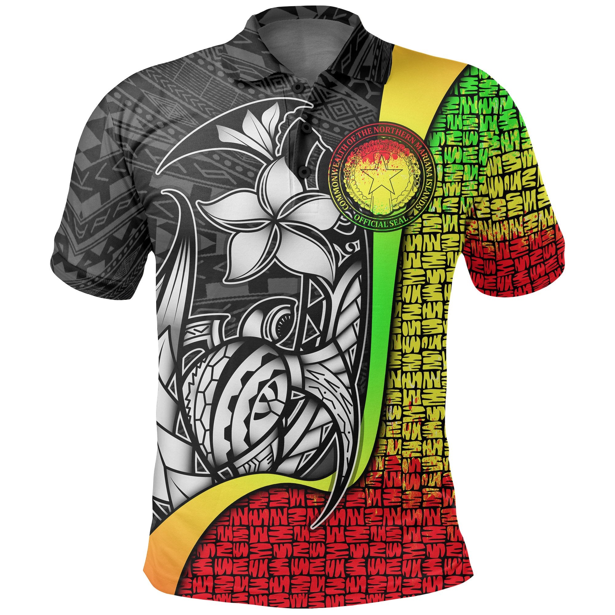 Northern Mariana Islands Polo Shirt Reggae Turtle with Hook Unisex REGGAE - Polynesian Pride