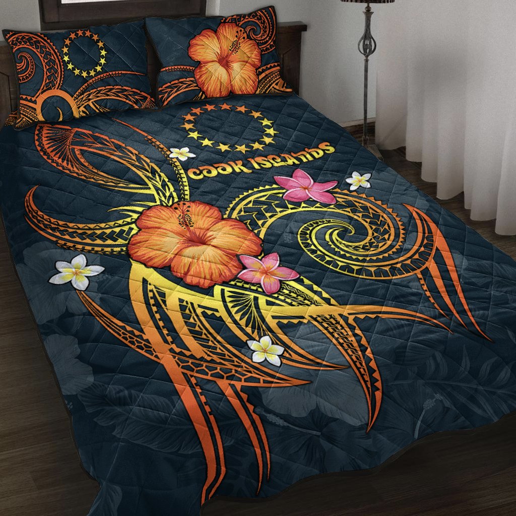 Cook Islands Polynesian Quilt Bed Set - Legend of Cook Islands (Blue) Blue - Polynesian Pride