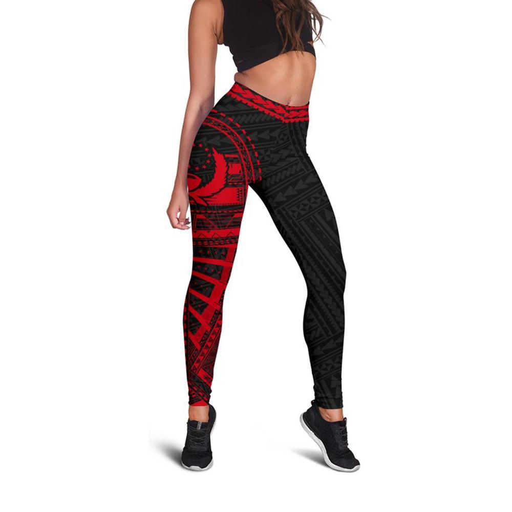 Pohnpei Women's Leggings - Micronesian Red Version - Polynesian Pride