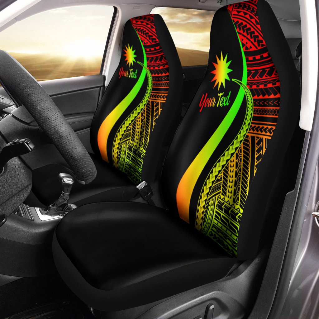 Nauru Custom Personalised Car Seat Covers - Reggae Polynesian Tentacle Tribal Pattern Universal Fit Reggae - Polynesian Pride