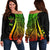 Kosrae Women's Off Shoulder Sweater - Reggae Polynesian Tentacle Tribal Pattern Art - Polynesian Pride