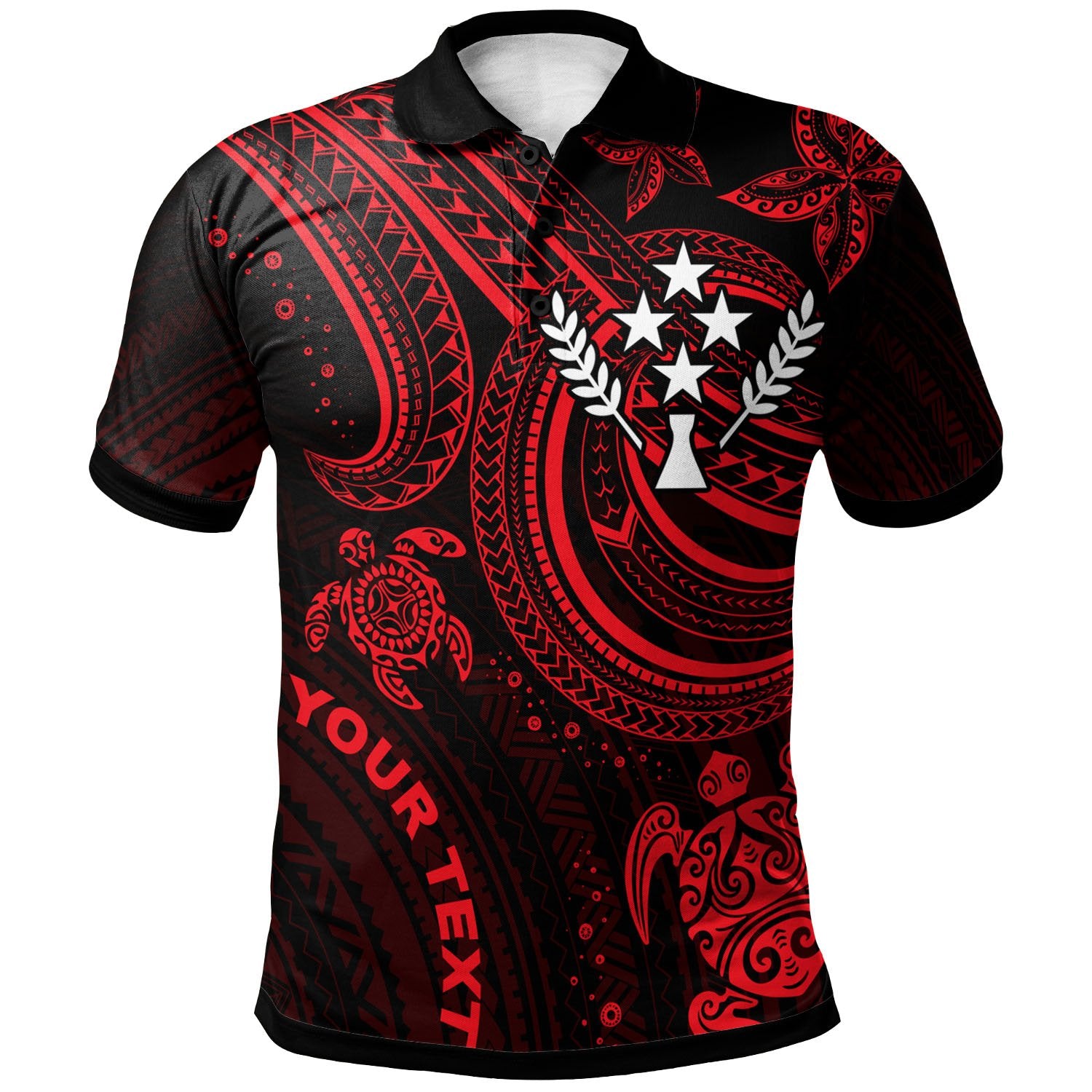 Kosrae Custom Polo Shirt Red Turtle Unisex Red - Polynesian Pride