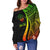 Marshall Islands Custom Personalised Women's Off Shoulder Sweater - Reggae Polynesian Tentacle Tribal Pattern Crest - Polynesian Pride