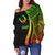 Pohnpei Women's Off Shoulder Sweater - Reggae Polynesian Tentacle Tribal Pattern - Polynesian Pride