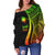 Marshall Islands Women's Off Shoulder Sweater - Reggae Polynesian Tentacle Tribal Pattern - Polynesian Pride