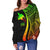 Papua New Guinea Women's Off Shoulder Sweater - Reggae Polynesian Tentacle Tribal Pattern - Polynesian Pride