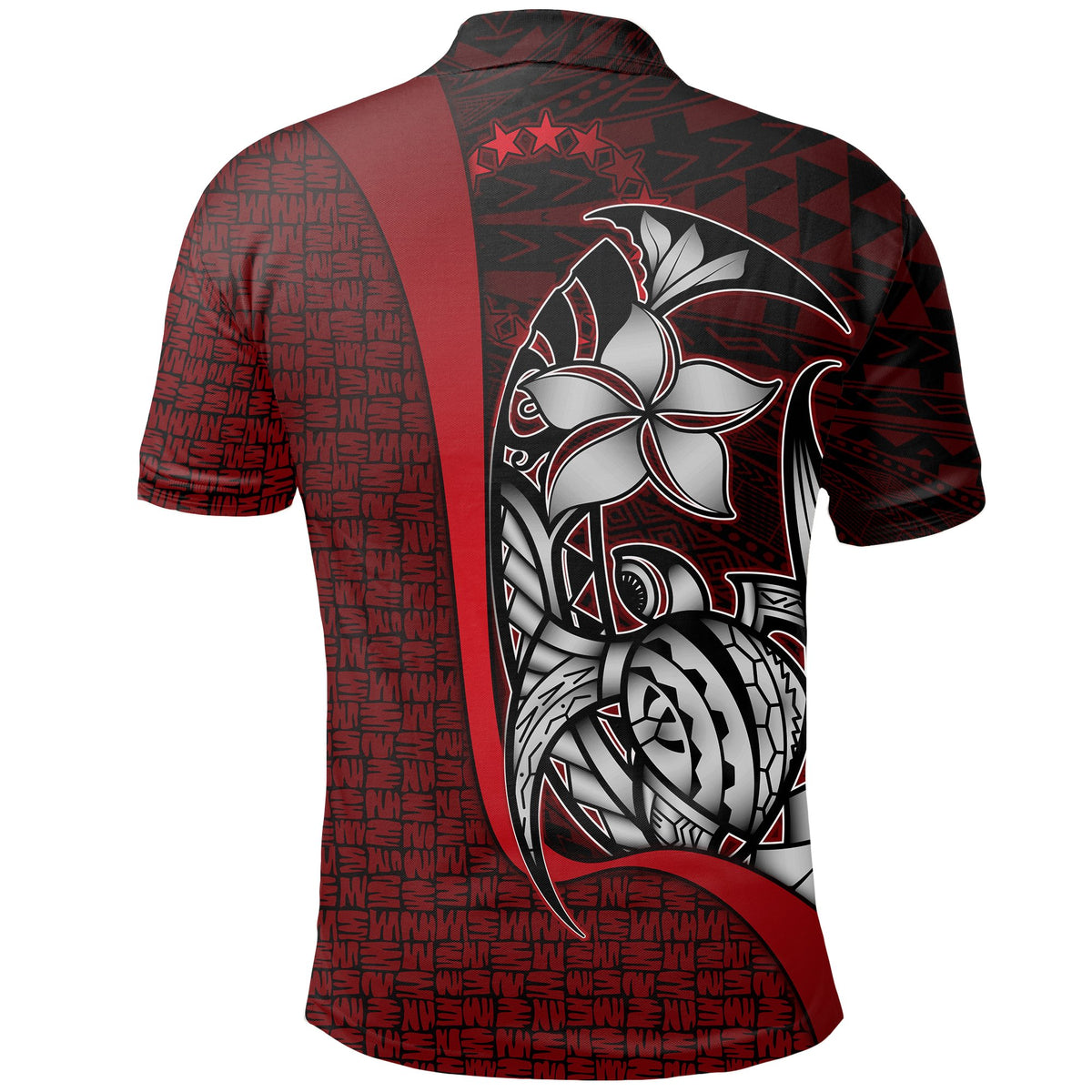 Cook Islands Polo Shirt Red Turtle with Hook - Polynesian Pride