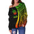 Vanuatu Women's Off Shoulder Sweater - Reggae Polynesian Tentacle Tribal Pattern - Polynesian Pride