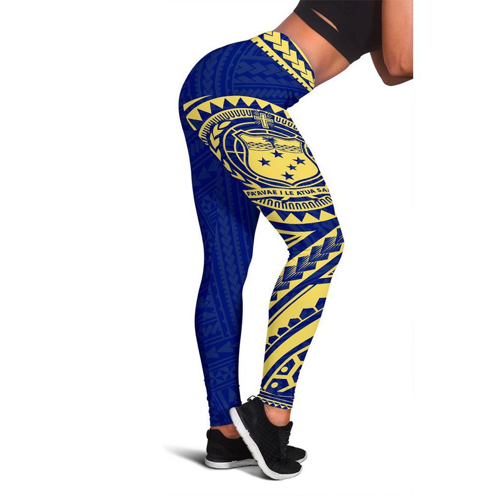 Neo Samoa Polynesian Leggings (Blue) A6 Blue - Polynesian Pride