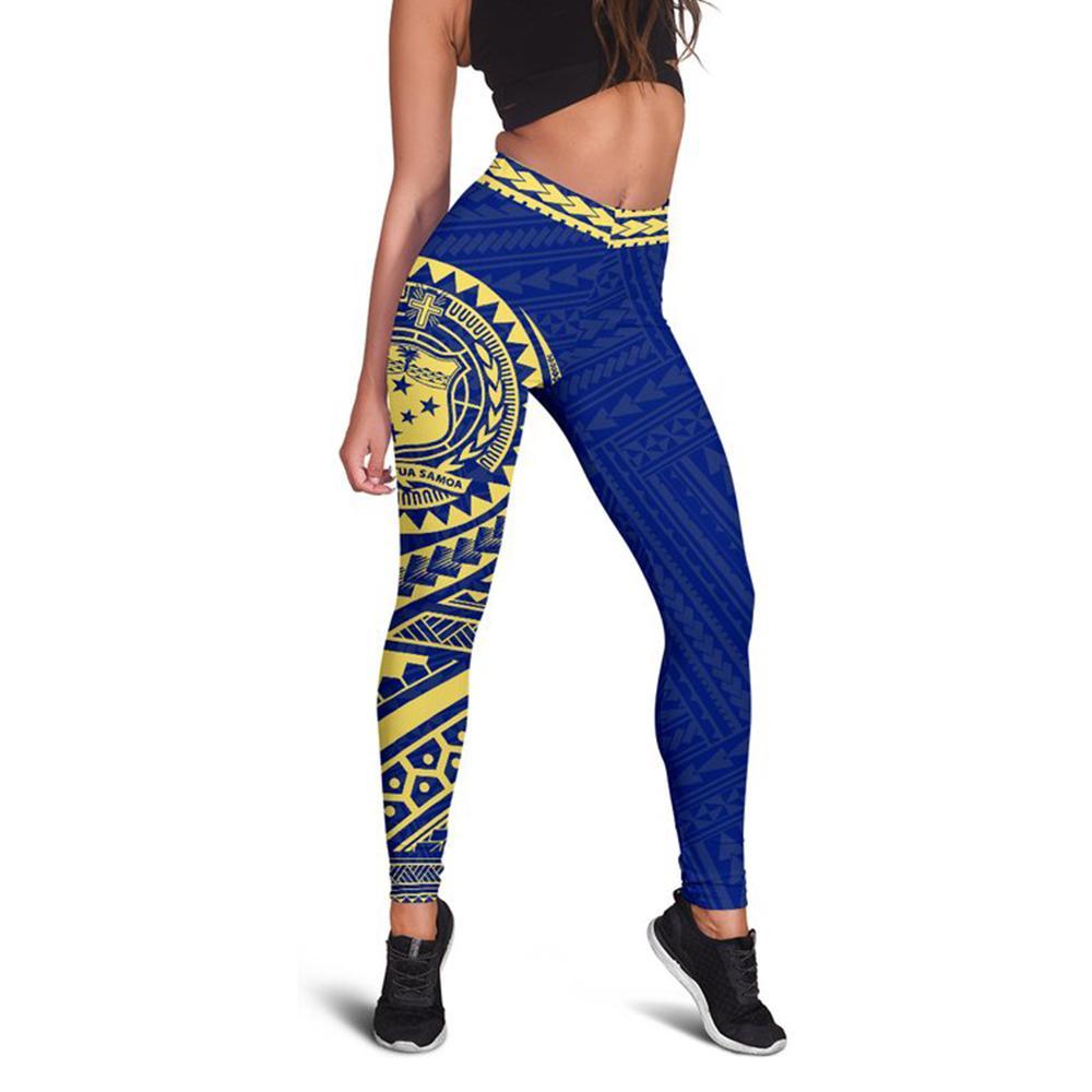 Neo Samoa Polynesian Leggings (Blue) A6 - Polynesian Pride