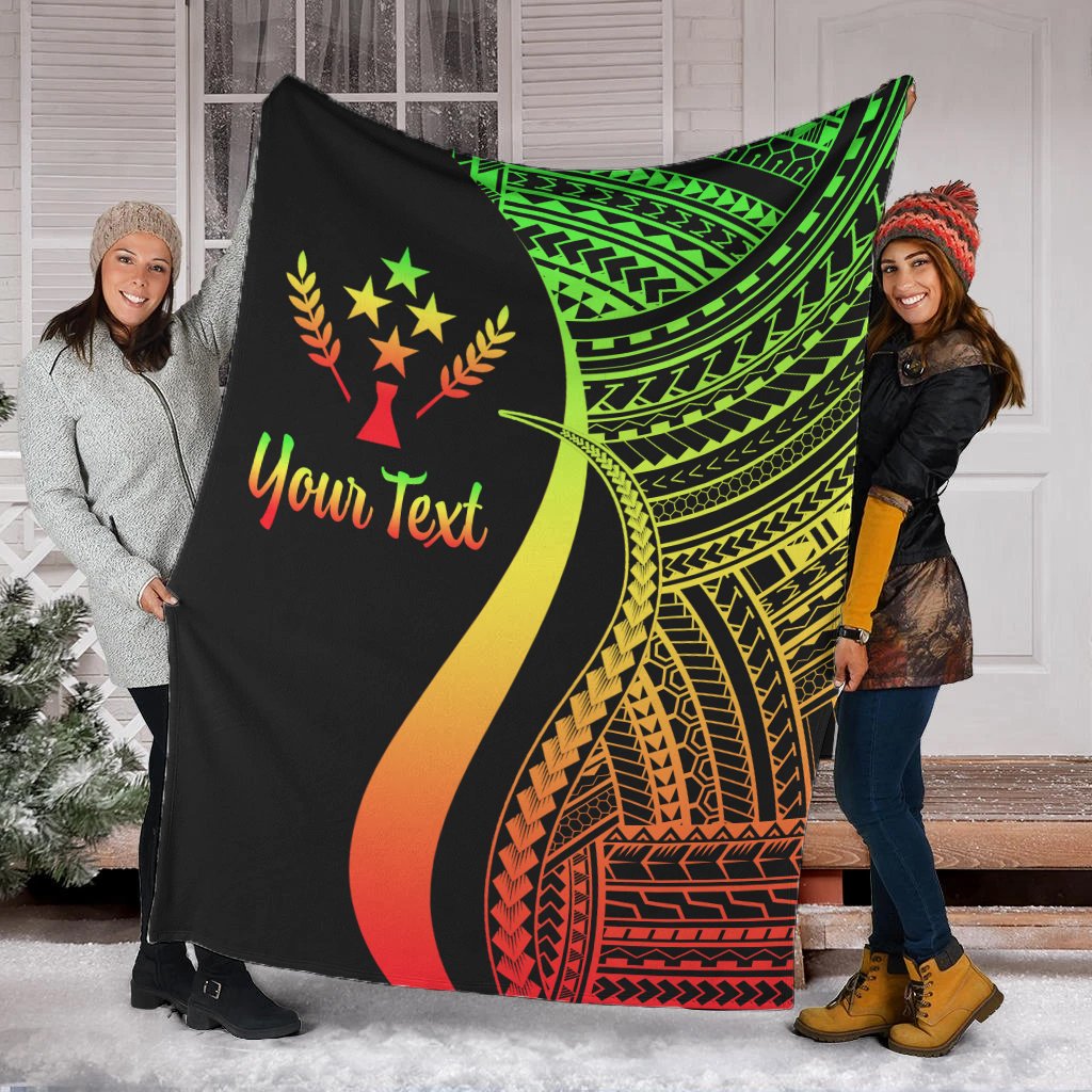 Kosrae Custom Personalised Premium Blanket - Reggae Polynesian Tentacle Tribal Pattern White - Polynesian Pride