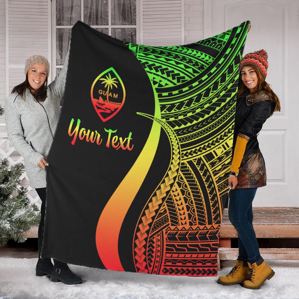 Guam Custom Personalised Premium Blanket - Reggae Polynesian Tentacle Tribal Pattern White - Polynesian Pride