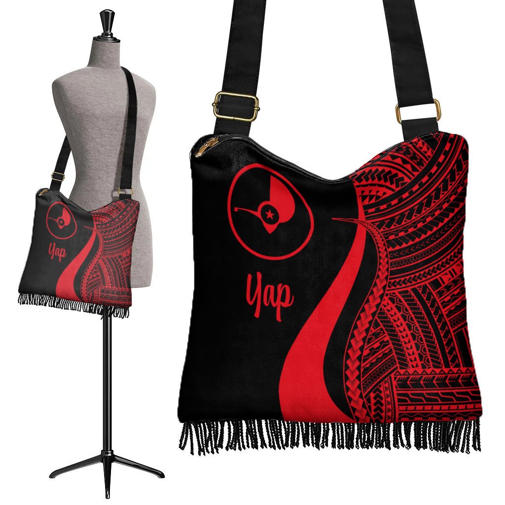 Yap Boho Handbag - Red Polynesian Tentacle Tribal Pattern - Polynesian Pride