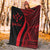 Kosrae Custom Personalised Premium Blanket - Red Polynesian Tentacle Tribal Pattern - Polynesian Pride