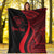 Niue Custom Personalised Premium Blanket - Red Polynesian Tentacle Tribal Pattern - Polynesian Pride