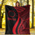 Cook Islands Custom Personalised Premium Blanket - Red Polynesian Tentacle Tribal Pattern - Polynesian Pride