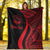 Marshall Islands Custom Personalised Premium Blanket - Red Polynesian Tentacle Tribal Pattern Crest - Polynesian Pride