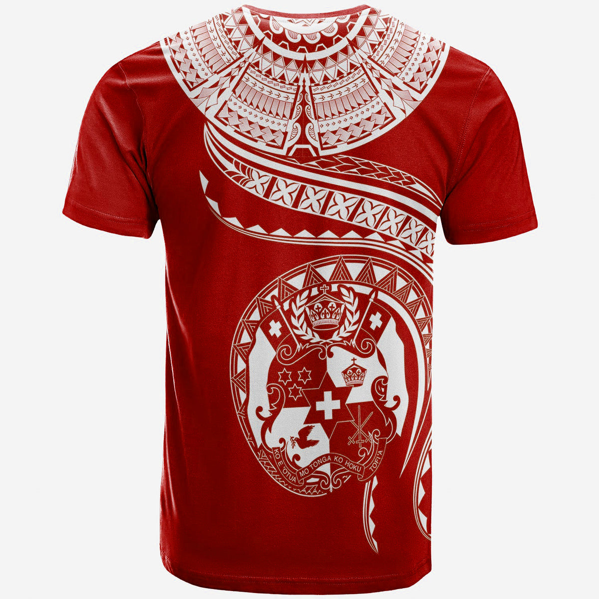 Custom (TOKO ofA) Tonga Polynesian T Shirt Tonga Waves Red 02 LT13 - Polynesian Pride