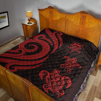 Tuvalu Premium Quilt - Red Tentacle Turtle - Polynesian Pride