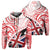 Polynesian Kakau Flag of Hawaii Zip Hoodie Red Unisex Red - Polynesian Pride