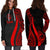 Guam Women's Hoodie Dress - Red Polynesian Tentacle Tribal Pattern - Polynesian Pride