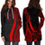 Fiji Women's Hoodie Dress - Red Polynesian Tentacle Tribal Pattern Crest - Polynesian Pride