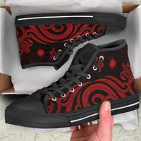 Marshall Islands High Top Shoes - Red Tentacle Turtle - Polynesian Pride
