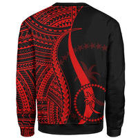 Chuuk Sweatshirt - Red Polynesian Tentacle Tribal Pattern - Polynesian Pride