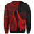 Tahiti Custom Personalised Sweatshirt - Red Polynesian Tentacle Tribal Pattern - Polynesian Pride