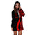 Guam Women's Hoodie Dress - Red Polynesian Tentacle Tribal Pattern - Polynesian Pride