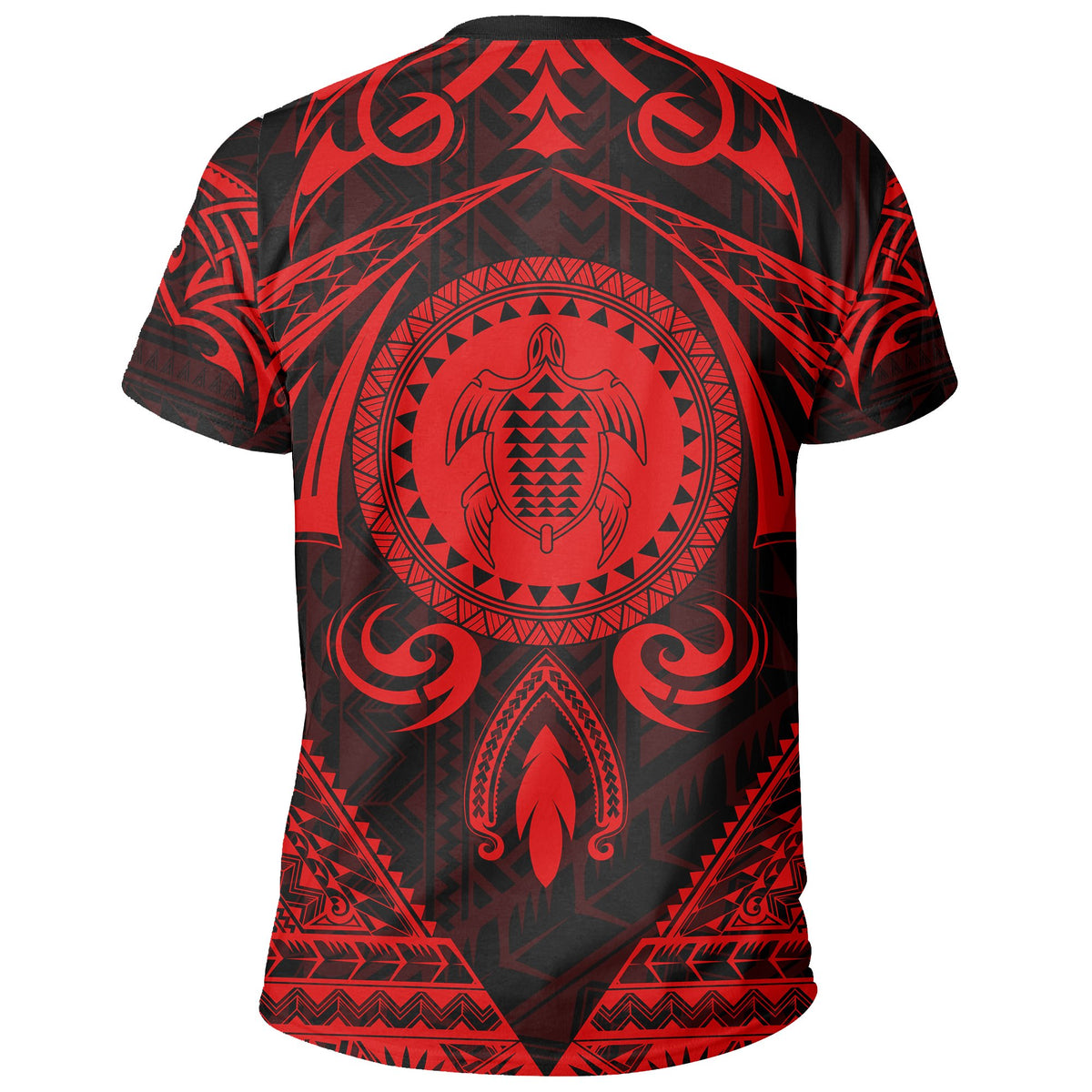 Hawaii Map Kanaka Turtle Polynesian T Shirt Circle Style Red - Polynesian Pride