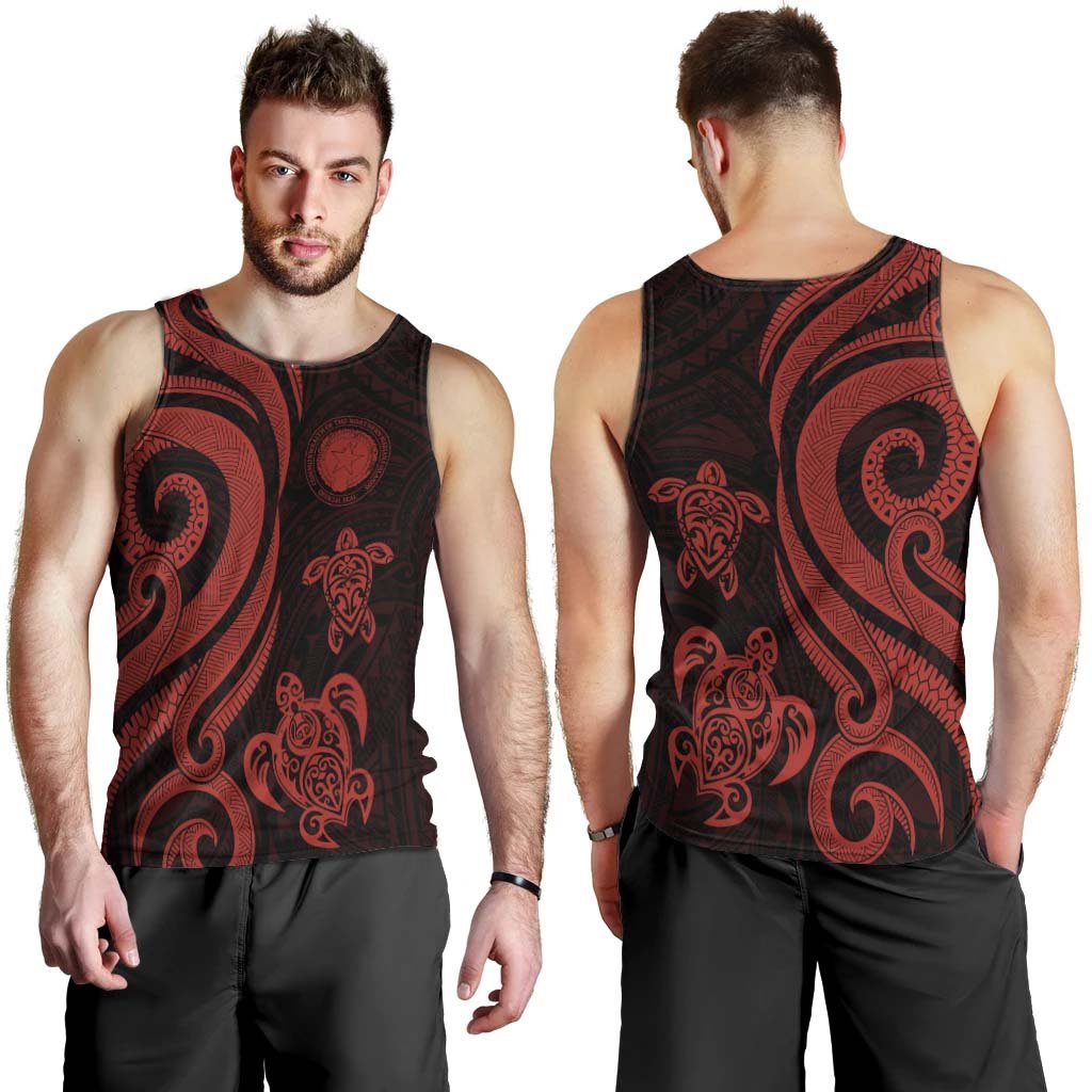 Northern Mariana Islands Men's Tank Top - Red Tentacle Turtle - Polynesian Pride