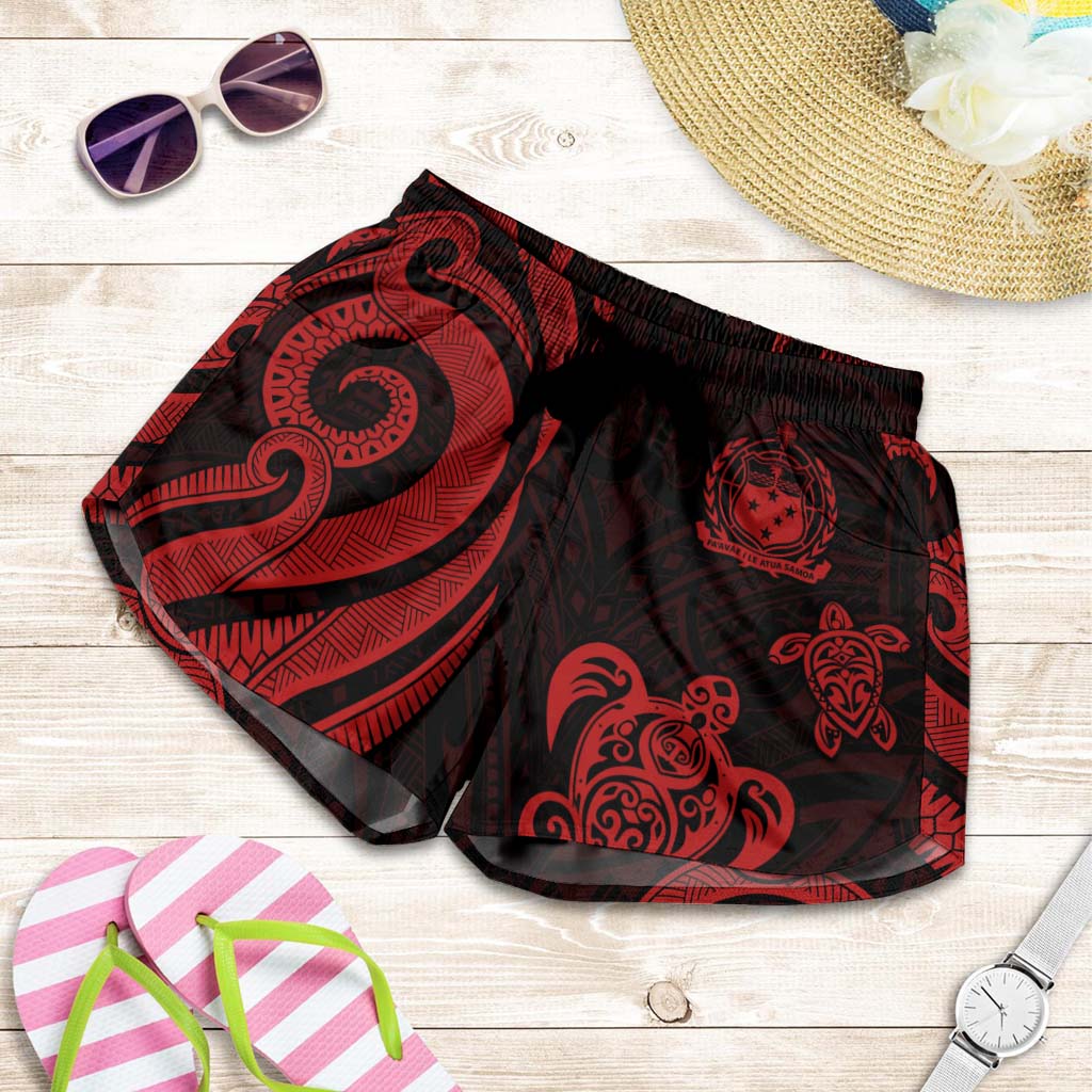 Samoa Women's Short - Red Tentacle Turtle Women Red - Polynesian Pride