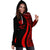 Wallis and Futuna Women's Hoodie Dress - Red Polynesian Tentacle Tribal Pattern - Polynesian Pride