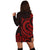 Marshall Islands Women Hoodie Dress - Red Tentacle Turtle - Polynesian Pride