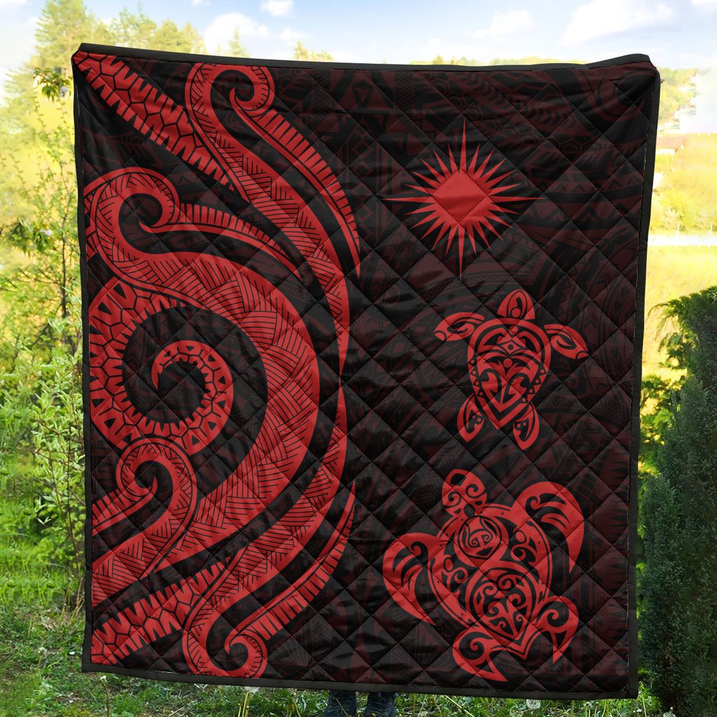 Marshall Islands Premium Quilt - Red Tentacle Turtle - Polynesian Pride