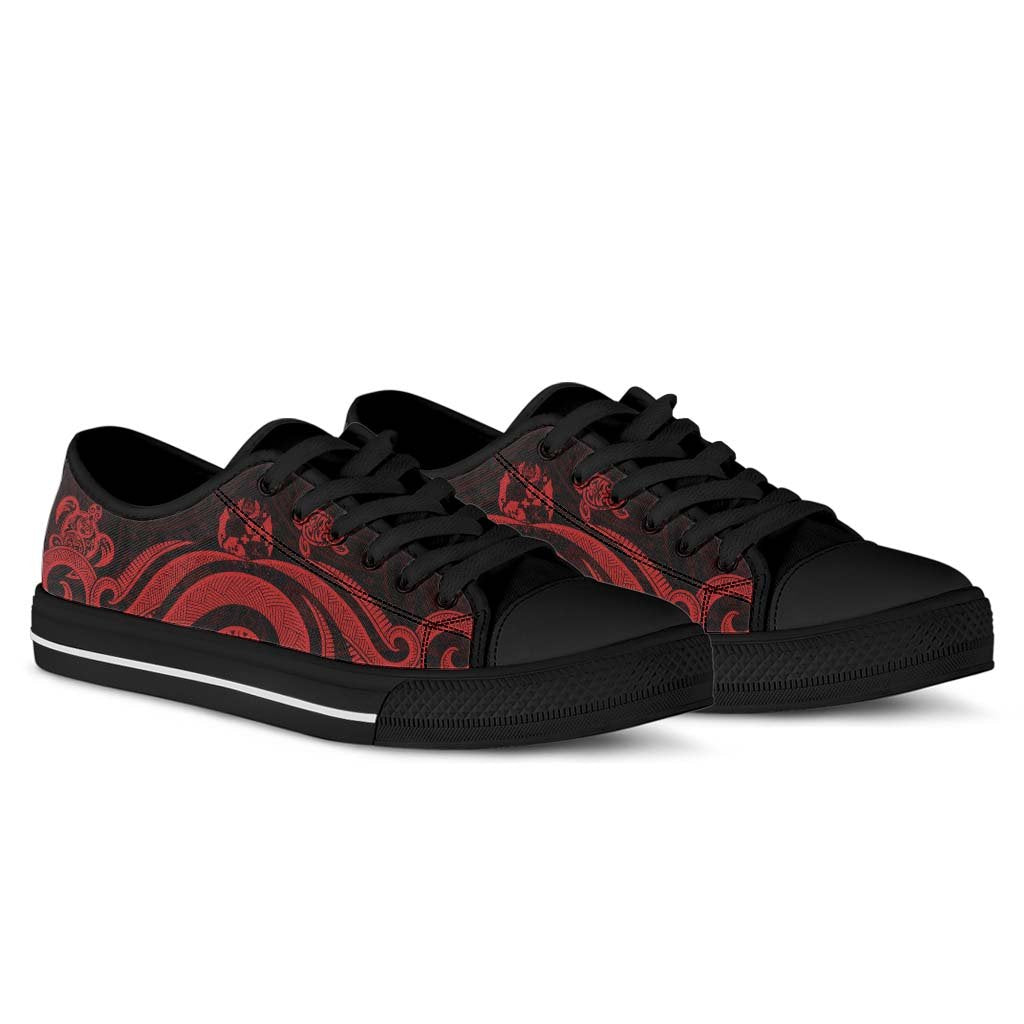 Tonga Low Top Canvas Shoes - Red Tentacle Turtle - Polynesian Pride