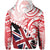 Polynesian Kakau Flag of Hawaii Zip Hoodie Red - Polynesian Pride