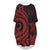 Fiji Batwing Pocket Dress - Red Tentacle Turtle Crest Women Red - Polynesian Pride