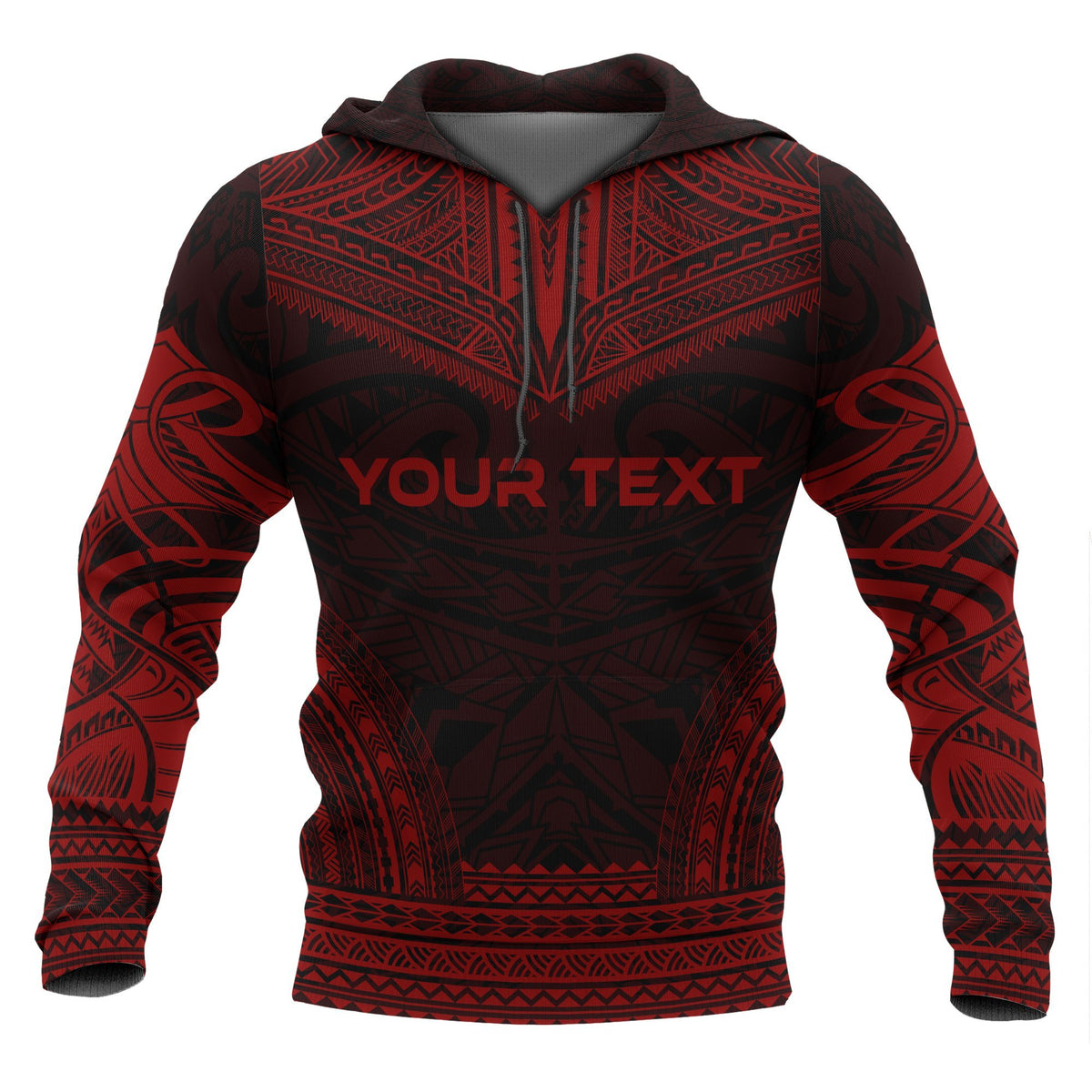 Chuuk Polynesian Chief Custom Hoodie Red Version - Polynesian Pride