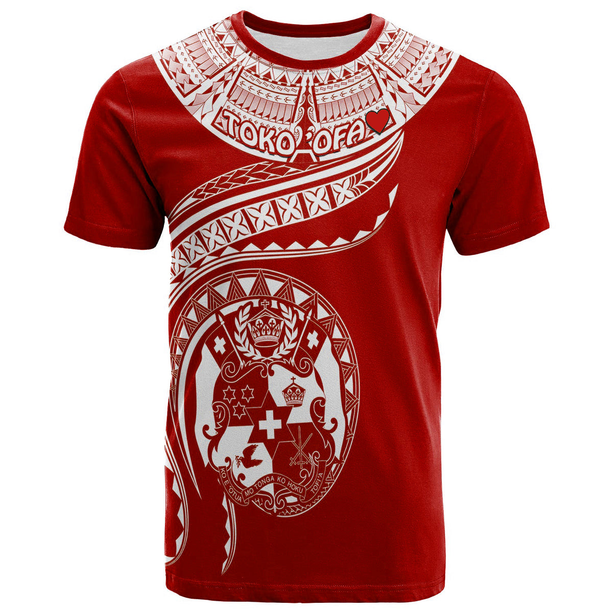 Custom (TOKO ofA) Tonga Polynesian T Shirt Tonga Waves Red 02 LT13 Unisex Red - Polynesian Pride