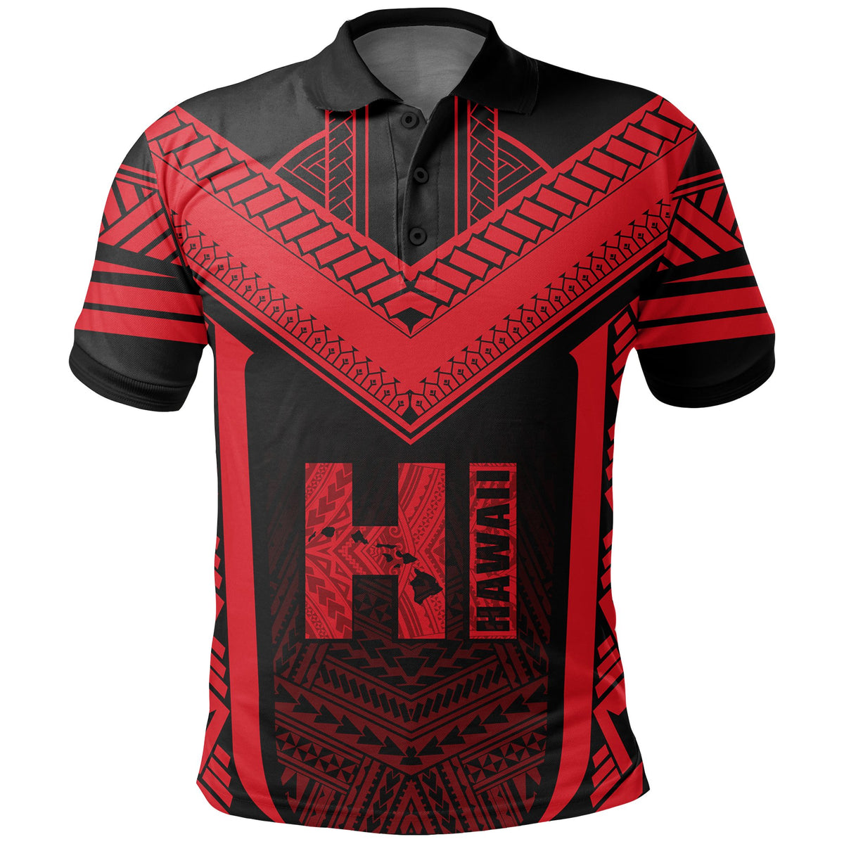 Hawaiian Kanaka Polynesian Polo Shirt Active Red - Polynesian Pride