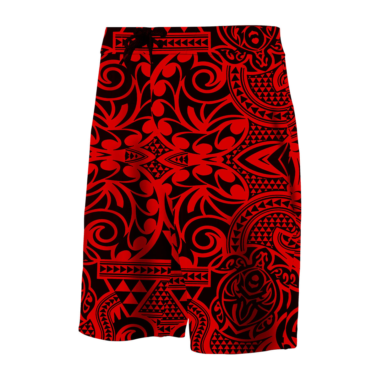 Hawaii Polynesian Tribal Turtle Board Shorts Red - Polynesian Pride