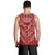 Hawaiian Kanaka Map Football Jersey Men's Tank Top - Red And White - Roger Style - AH - Polynesian Pride