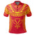 Hawaiian Kanaka Map Football Jersey Polo Shirt Red and Yellow Roger Style - Polynesian Pride