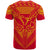 Hawaiian Kanaka Map Football Jersey T Shirt Red and Yellow Roger Style - Polynesian Pride