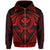 Polynesian Kakau Kanaka Turtle Map Hawaii Zip Hoodie Circle Style Red - Polynesian Pride