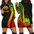 Tahiti Women's Hoodie Dress - Reggae Polynesian Tentacle Tribal Pattern Reggae - Polynesian Pride