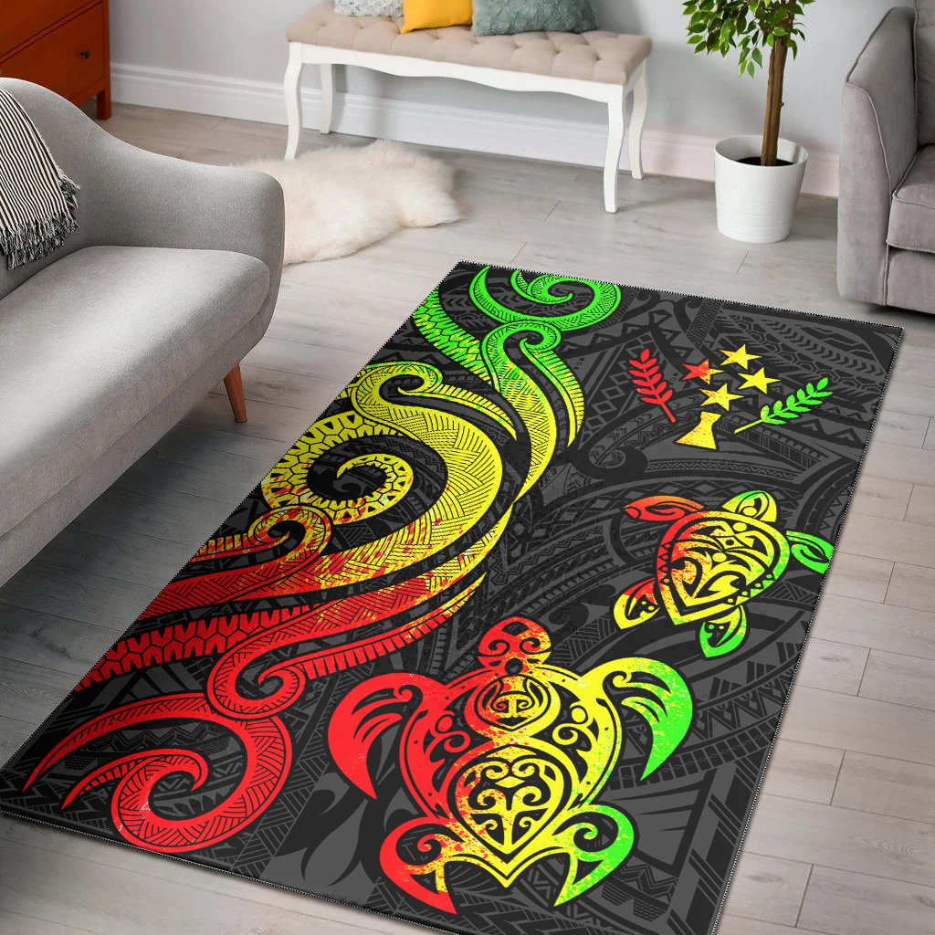 Kosrae Area Rug - Reggae Tentacle Turtle Reggae - Polynesian Pride