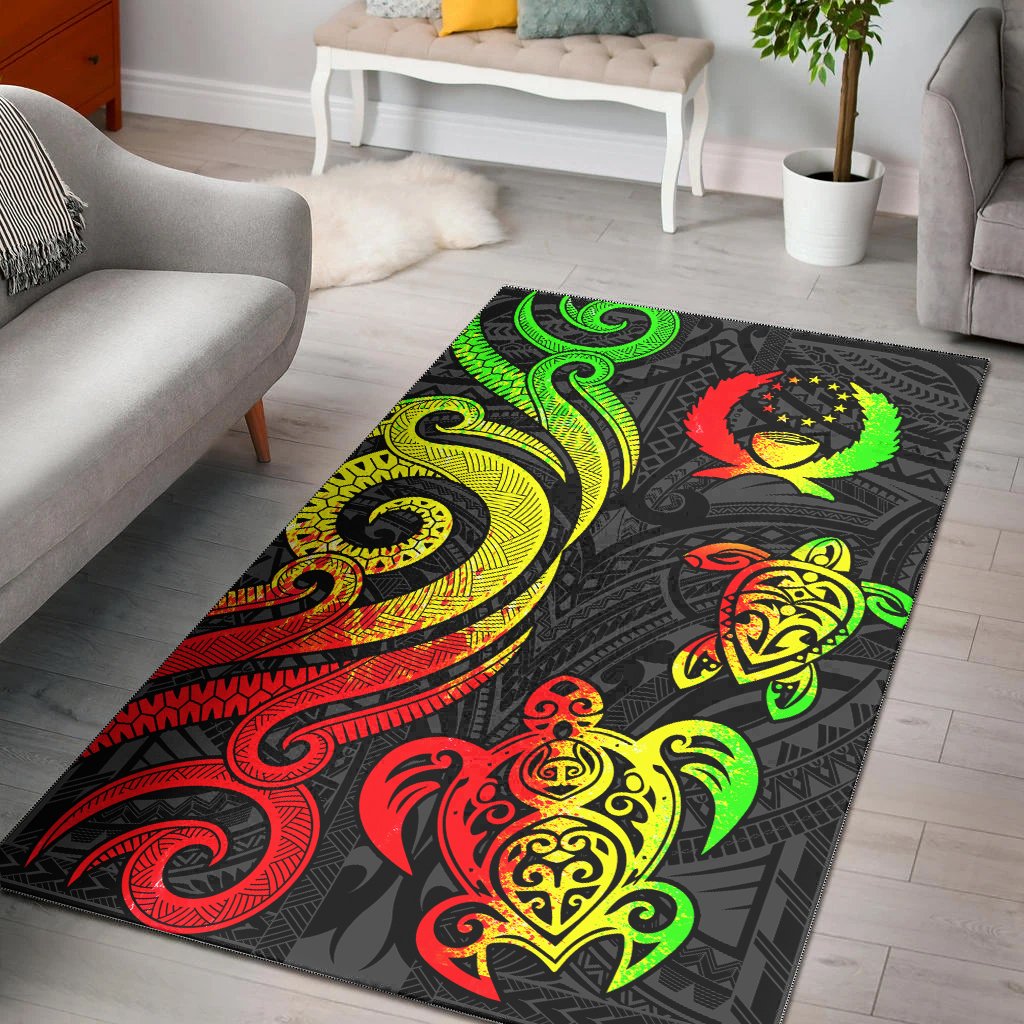 Pohnpei Area Rug - Reggae Tentacle Turtle Reggae - Polynesian Pride